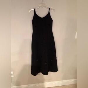 Endless Rose Black Beaded Midi Slip Dress